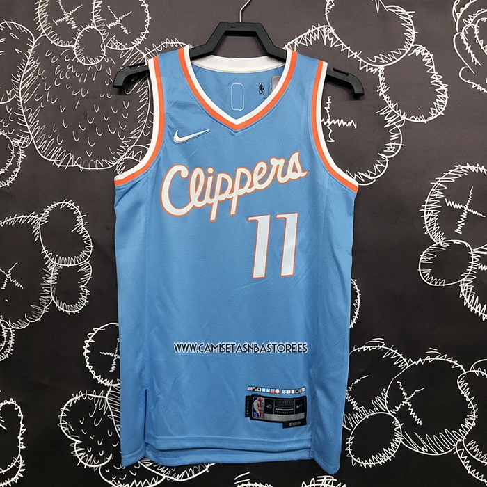 John Wall NO 11 Camiseta Los Angeles Clippers Ciudad 2021-22 Azul